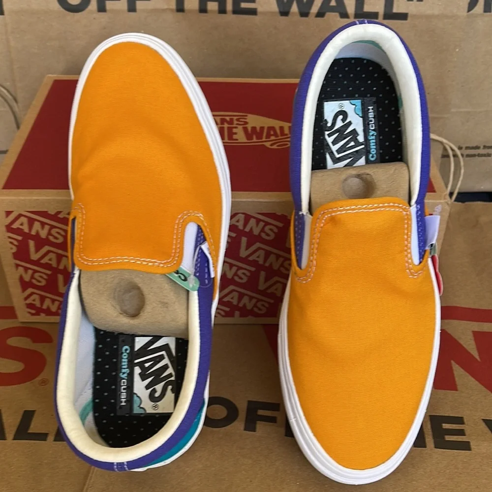 Vans Comfycush Slip-On Multi Block Multi/True White sneakers WMNS - Picture 13 of 16